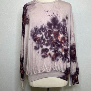 NWT Young Fabulous & Broke Juliette Purple Mauve Tie Dye Sweatshirt Size M